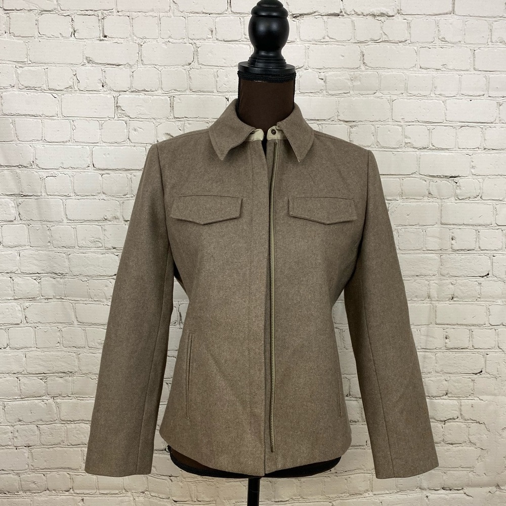 J CREW Camel WOOL Blend Short Lined Car Coat